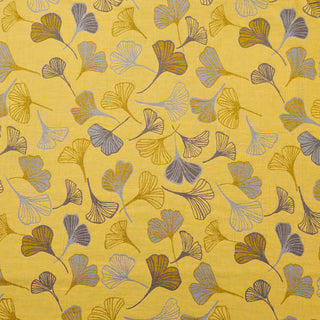 Baumwoll-Jacquardstoff mit großem Ginkgoblatt - Gelb - Meter - 5M - image 0