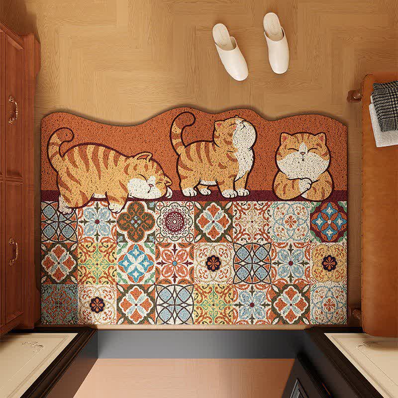 Verspielter Katzen-Patchwork-Eingangsbereich-Teppich - Wie abgebildet - 32" × 120cm - image 0