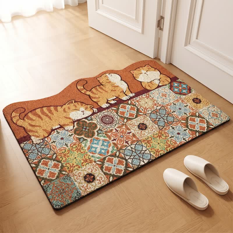 Verspielter Katzen-Patchwork-Eingangsbereich-Teppich - image 2