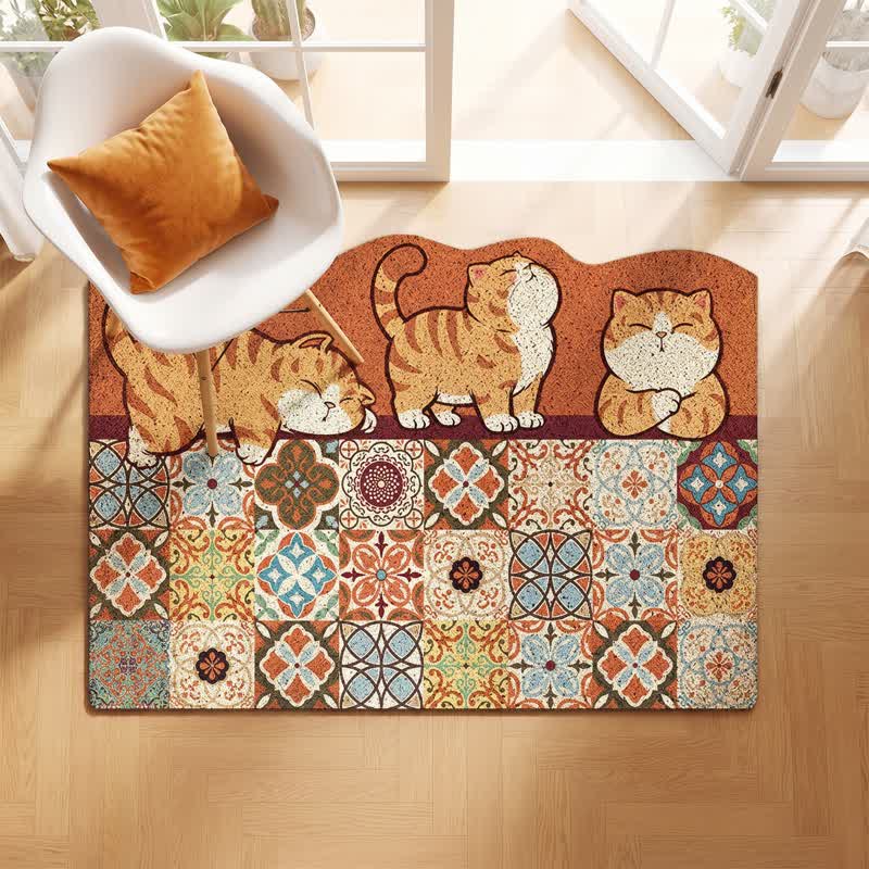 Verspielter Katzen-Patchwork-Eingangsbereich-Teppich - image 1