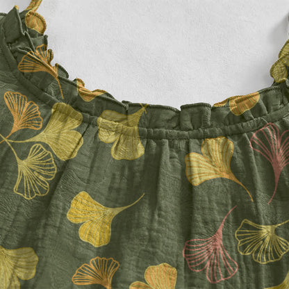 Ginkgo Leaf Tie Strap Lounge Midi Dress - image 48