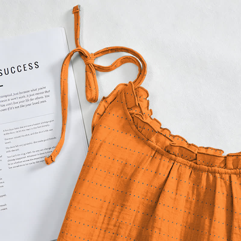Sonnengewaschenes, einfarbiges Loungekleid mit Bindebändern - image 3