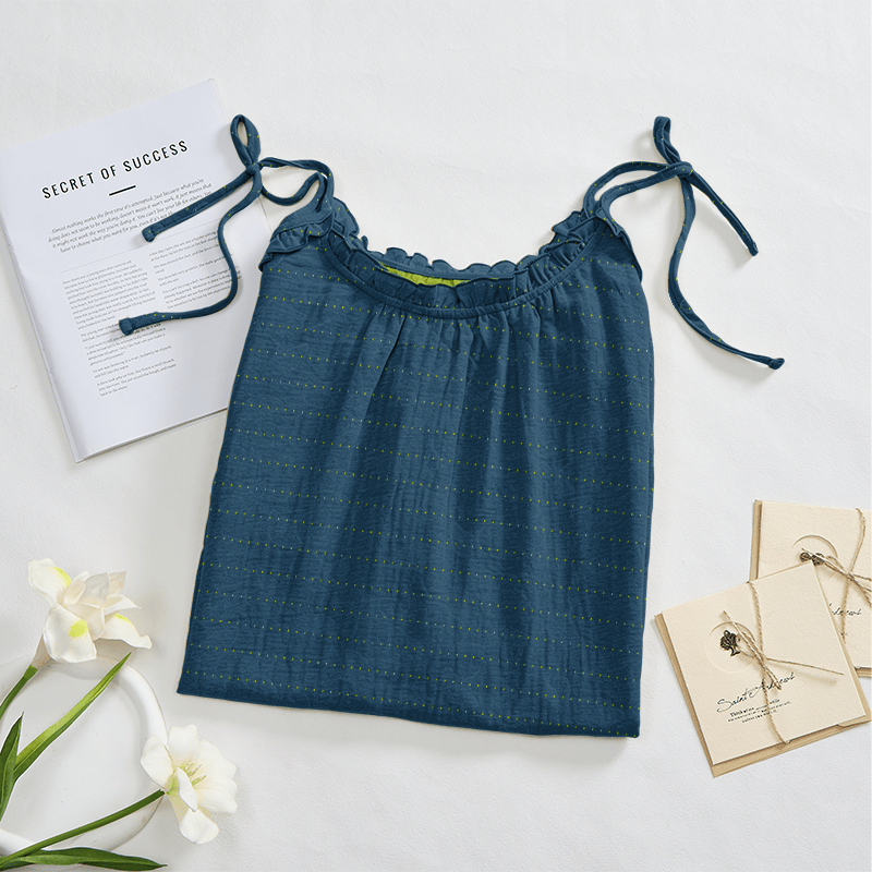 Sonnengewaschenes, einfarbiges Loungekleid mit Bindebändern - image 10