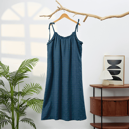 Sonnengewaschenes, einfarbiges Loungekleid mit Bindebändern - image 9