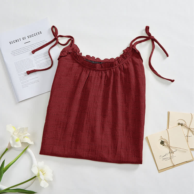 Sonnengewaschenes, einfarbiges Loungekleid mit Bindebändern - image 14