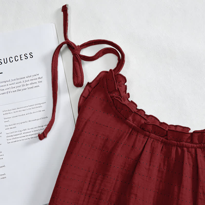 Sonnengewaschenes, einfarbiges Loungekleid mit Bindebändern - image 15