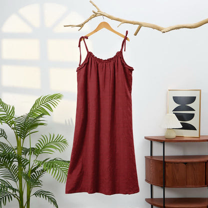 Sonnengewaschenes, einfarbiges Loungekleid mit Bindebändern - image 13