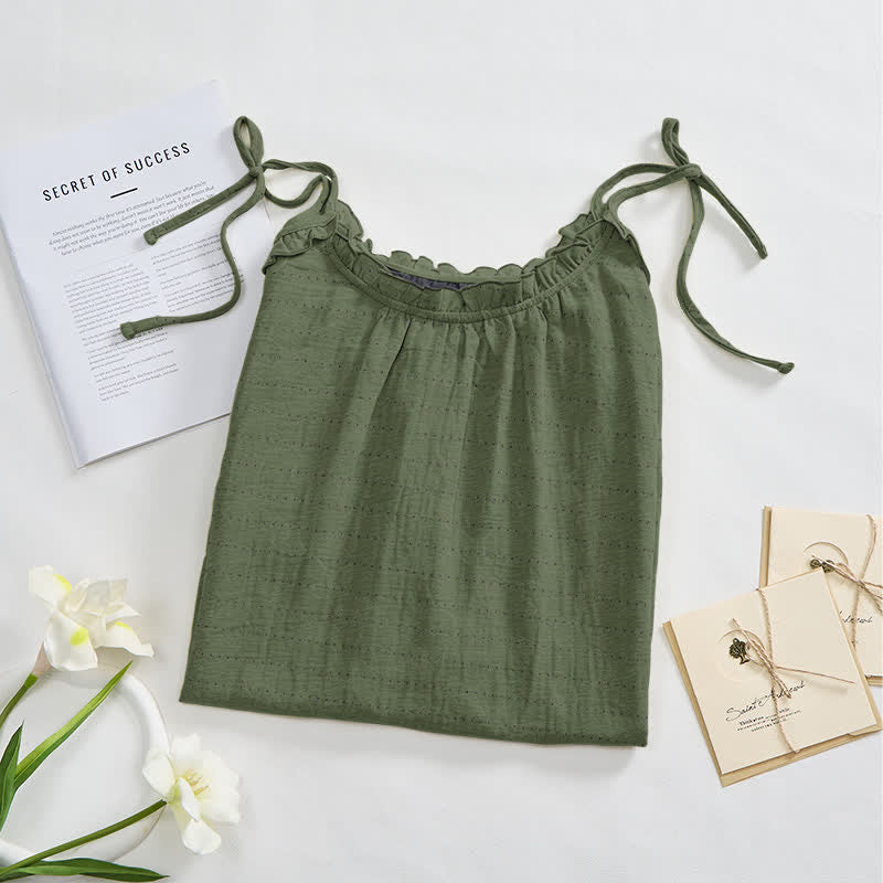 Sonnengewaschenes, einfarbiges Loungekleid mit Bindebändern - image 18