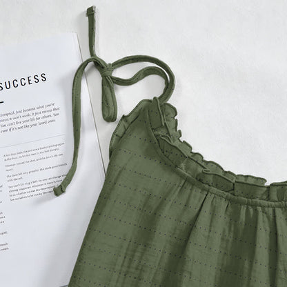 Sonnengewaschenes, einfarbiges Loungekleid mit Bindebändern - image 19