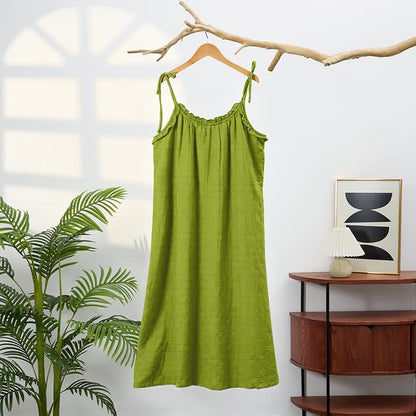 Sonnengewaschenes, einfarbiges Loungekleid mit Bindebändern - image 21