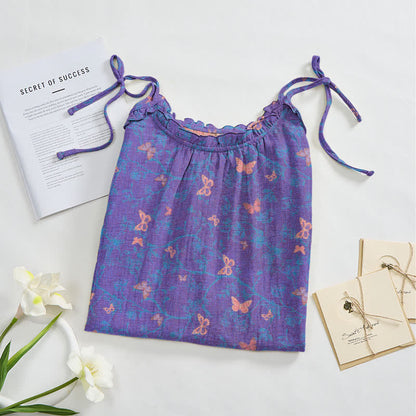 Maxikleid mit Schmetterlingsmuster und Bindebändern - image 2