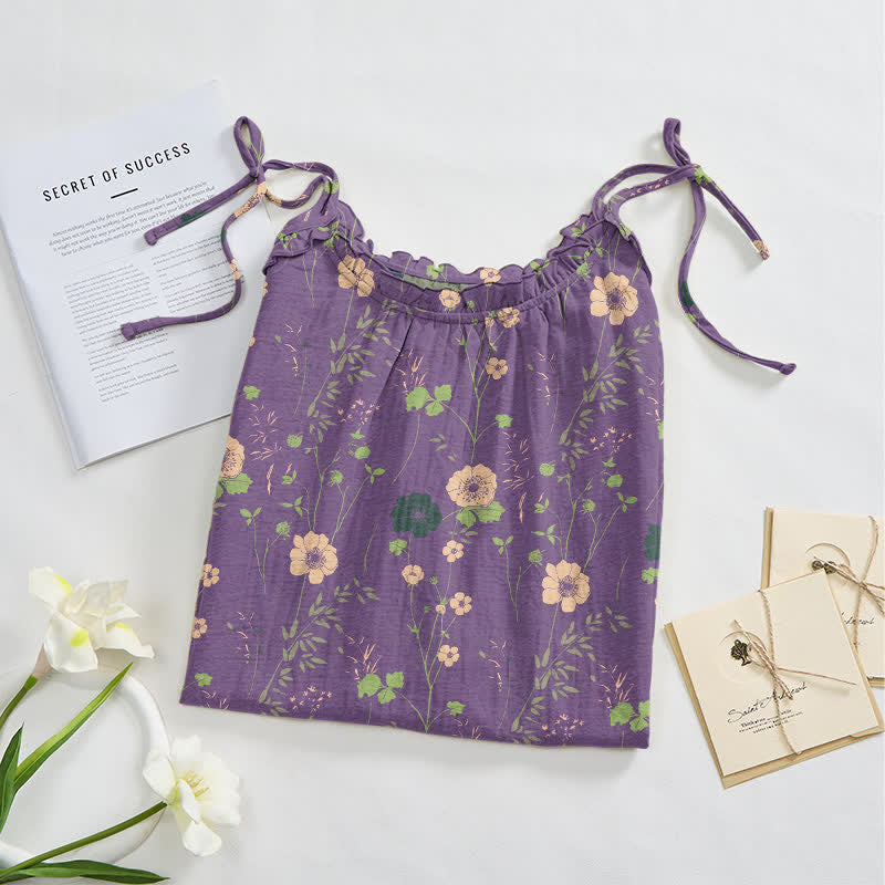 Boho-Maxikleid mit Wildblumenmuster und Bindebändern - image 2
