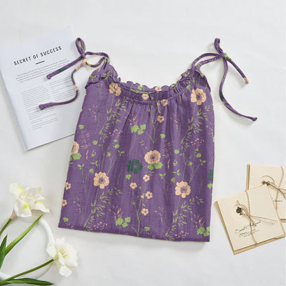 Boho-Maxikleid mit Wildblumenmuster und Bindebändern - image 2
