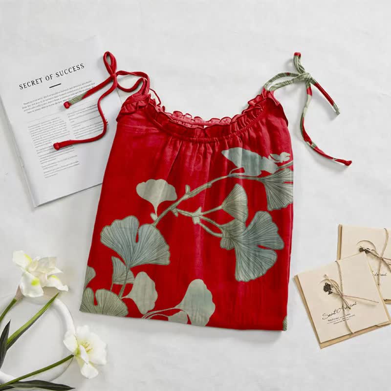 Maxikleid mit Ginkgoblatt-Schnittmuster - image 2