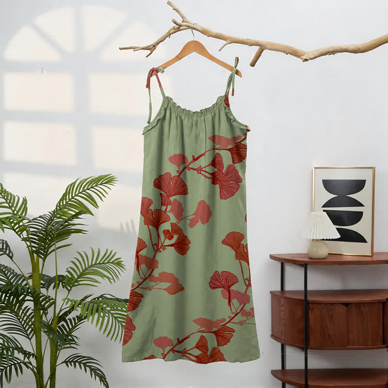 Maxikleid mit Ginkgoblatt-Schnittmuster - image 6