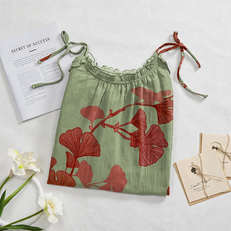 Maxikleid mit Ginkgoblatt-Schnittmuster - image 7
