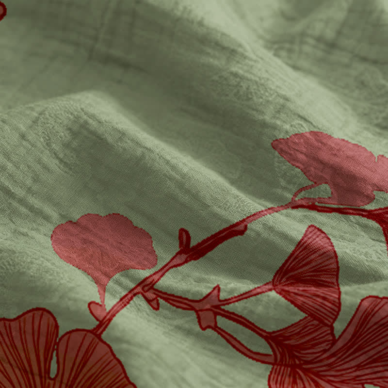 Maxikleid mit Ginkgoblatt-Schnittmuster - image 9