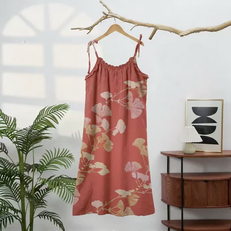 Maxikleid mit Ginkgoblatt-Schnittmuster - image 11