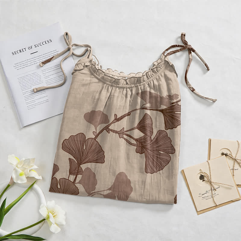 Maxikleid mit Ginkgoblatt-Schnittmuster - image 22