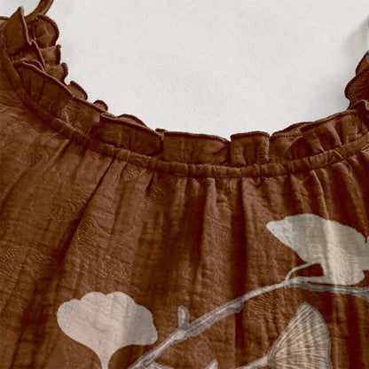 Maxikleid mit Ginkgoblatt-Schnittmuster - image 28