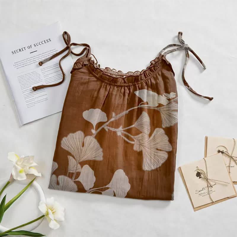 Maxikleid mit Ginkgoblatt-Schnittmuster - image 27