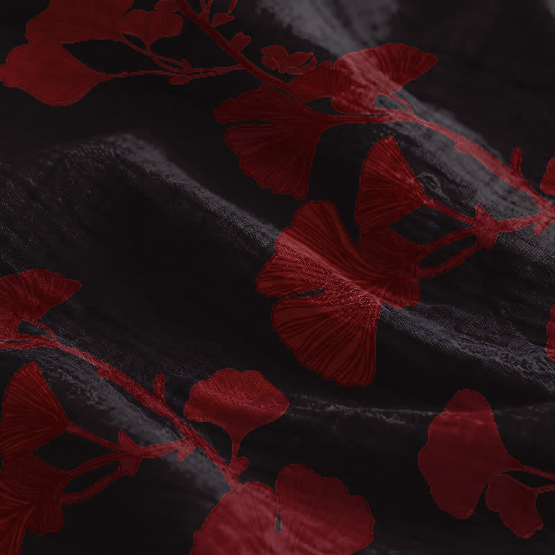 Maxikleid mit Ginkgoblatt-Schnittmuster - image 34