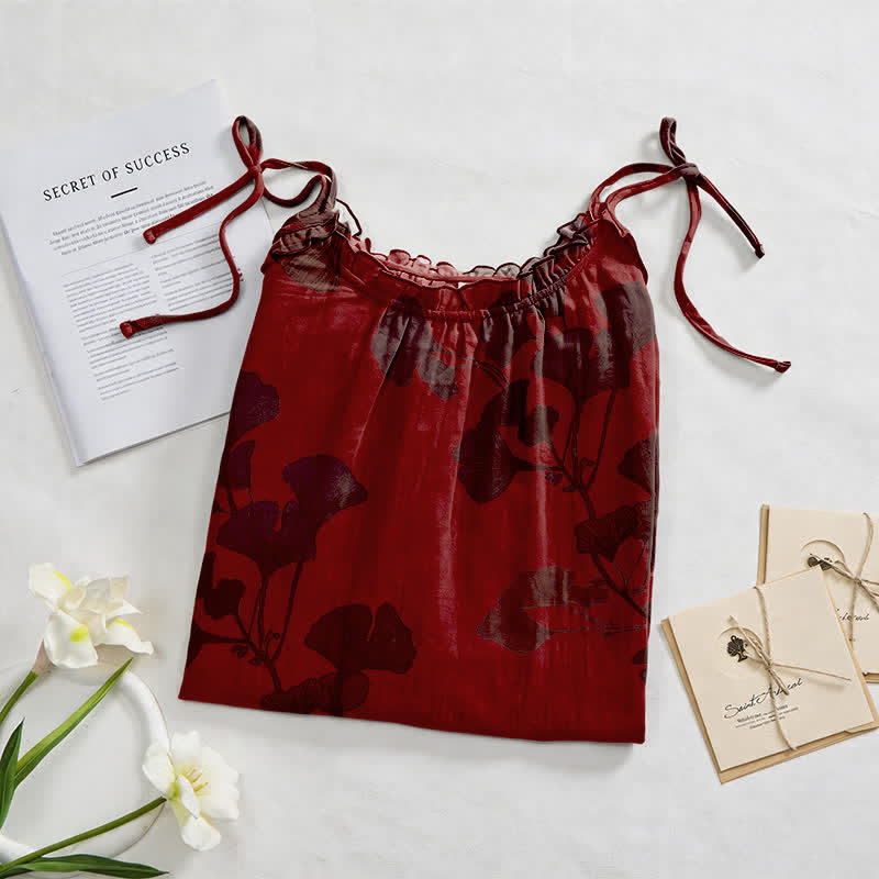 Maxikleid mit Ginkgoblatt-Schnittmuster - image 37