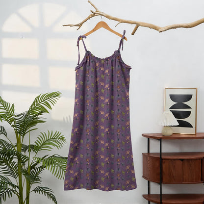 Loungekleid mit Ginkgo-Blumenmuster und Bindebändern - image 16