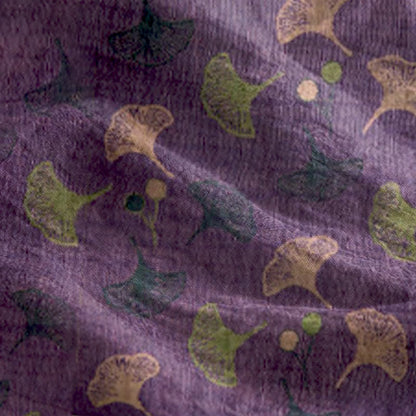 Loungekleid mit Ginkgo-Blumenmuster und Bindebändern - image 19