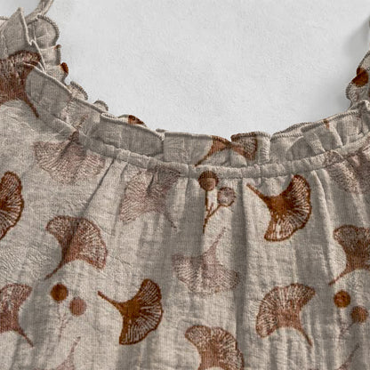 Loungekleid mit Ginkgo-Blumenmuster und Bindebändern - image 23