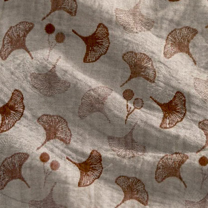 Loungekleid mit Ginkgo-Blumenmuster und Bindebändern - image 24