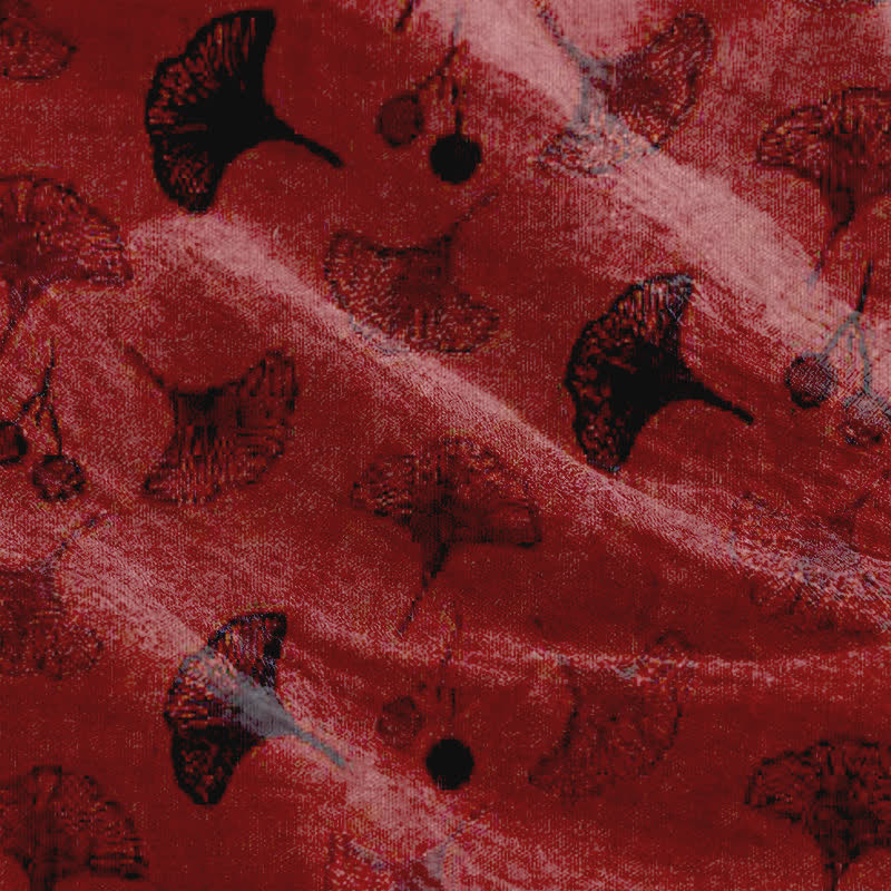 Loungekleid mit Ginkgo-Blumenmuster und Bindebändern - image 39
