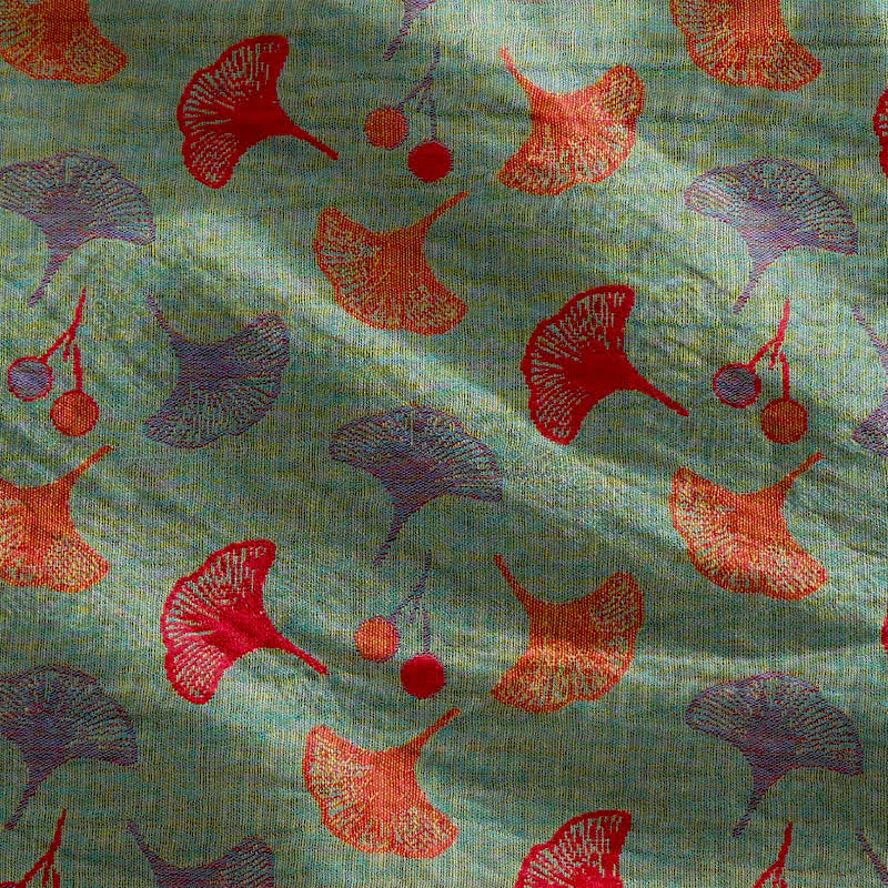 Loungekleid mit Ginkgo-Blumenmuster und Bindebändern - image 44