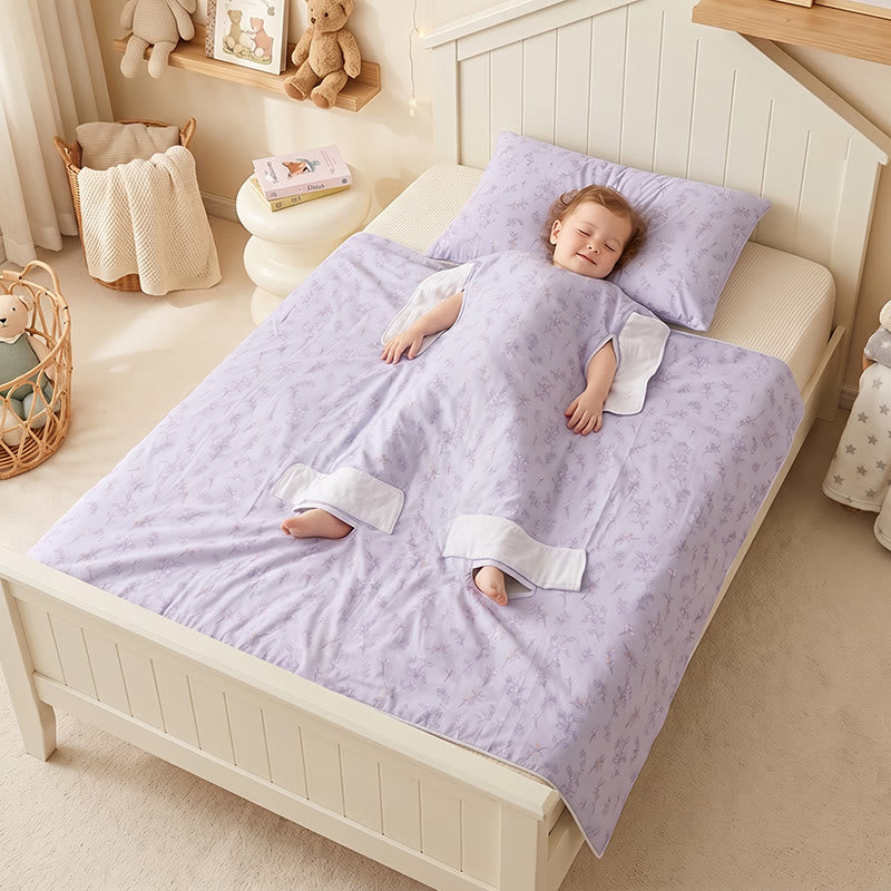 Gesteppte Babydecke aus Baumwolle mit Lavendelblütenmuster - Lila - Zwillinge - image 0