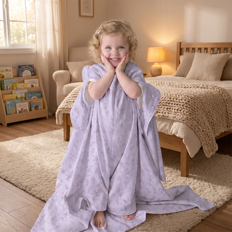 Gesteppte Babydecke aus Baumwolle mit Lavendelblütenmuster - image 2