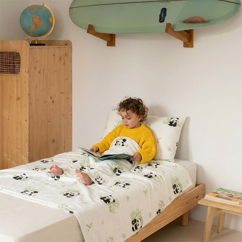 Panda-Babydecke aus Bambus-Baumwollgaze - image 3