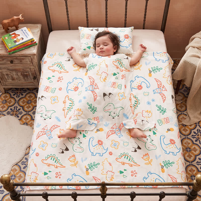 Dino Dreams Babydecke aus Baumwollgaze - image 2