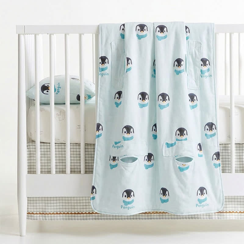 Babydecke „Pinguin-Traum“ aus Baumwollgaze - image 4