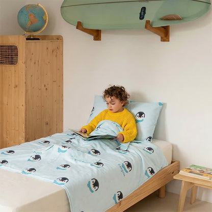 Babydecke „Pinguin-Traum“ aus Baumwollgaze - image 3