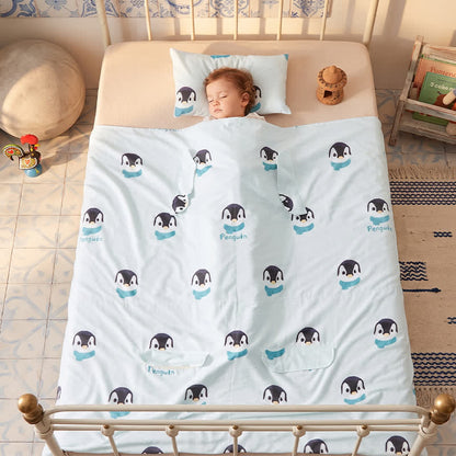 Babydecke „Pinguin-Traum“ aus Baumwollgaze - image 2
