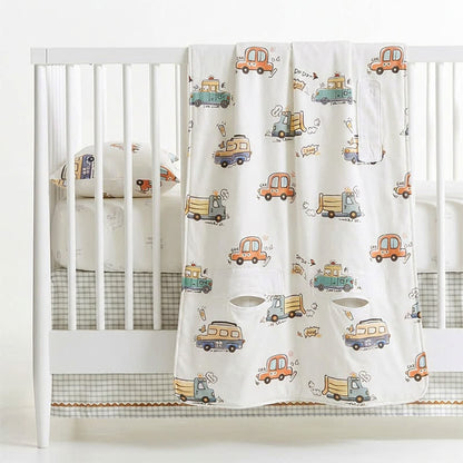 Sommer-Babydecke aus Baumwollgaze mit Busmotiv - image 4