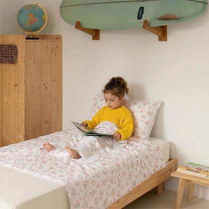 Babydecke aus Baumwollgaze mit süßem Blumenmuster - image 3