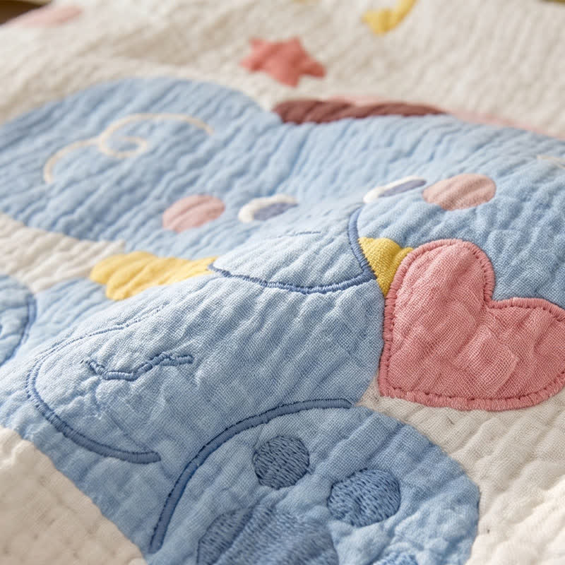 Babydecke mit pastellfarbenem Elefantenmuster aus Lyocell - image 4