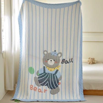 Gestreifte Babydecke mit Bärenmuster aus Lyocell - image 6