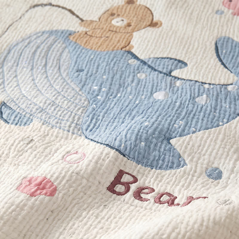 Babydecke mit Wal- und Bärenmotiv aus Lyocell - image 5