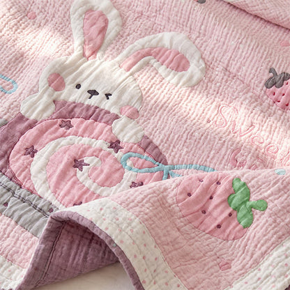Babydecke „Rosa Hase Erdbeere“ aus Lyocell - image 4