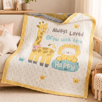 Babydecke mit Giraffen- und Löwenmotiven aus Lyocell - image 1