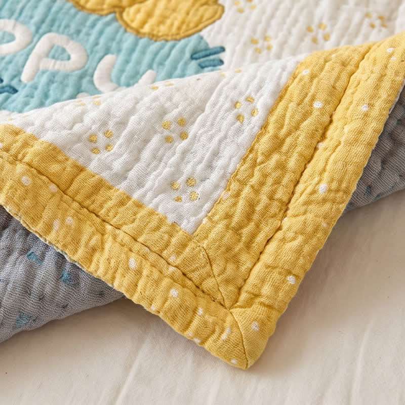 Babydecke mit Giraffen- und Löwenmotiven aus Lyocell - image 4