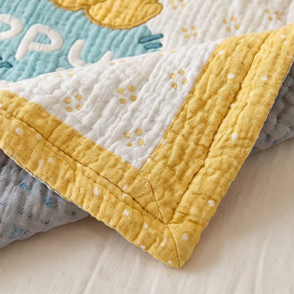 Babydecke mit Giraffen- und Löwenmotiven aus Lyocell - image 4