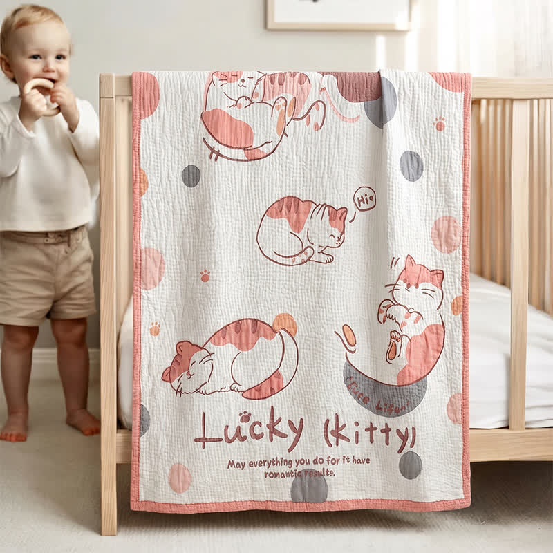 Lucky Kitty Lyocell Steppdecke für Babys - image 3
